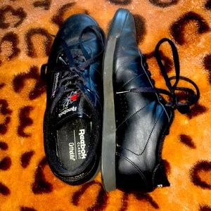 All black Rebok shoes